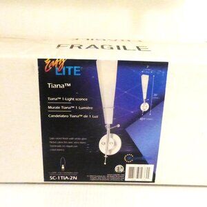Easy Lite Tiana LIGHT SCONCE Satin Nickel Finish White Glass Light Fixture
